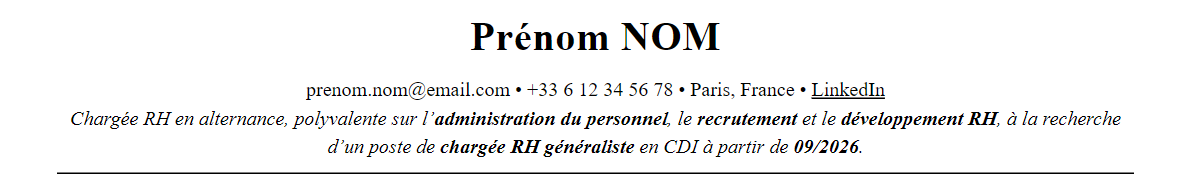 En-tête et accroche