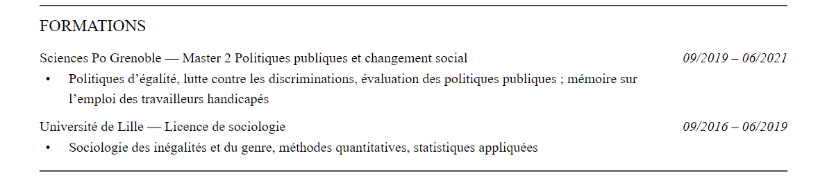 CV chargé de diversité et inclusion : formation