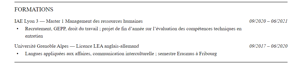 CV recruteur tech : formation